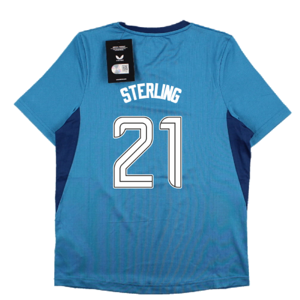 2023-2024 Rangers Players Training Tee (Deep Water) - Kids (Sterling 21)