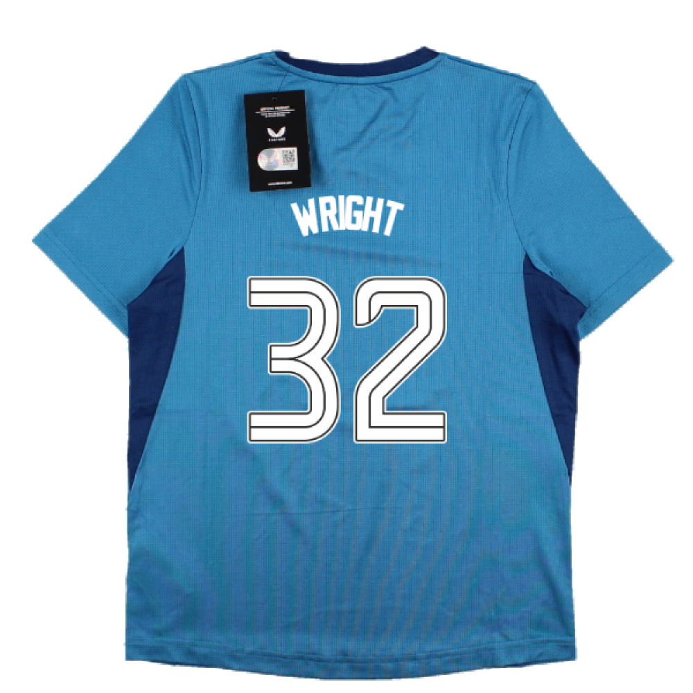 2023-2024 Rangers Players Training Tee (Deep Water) - Kids (Wright 32)