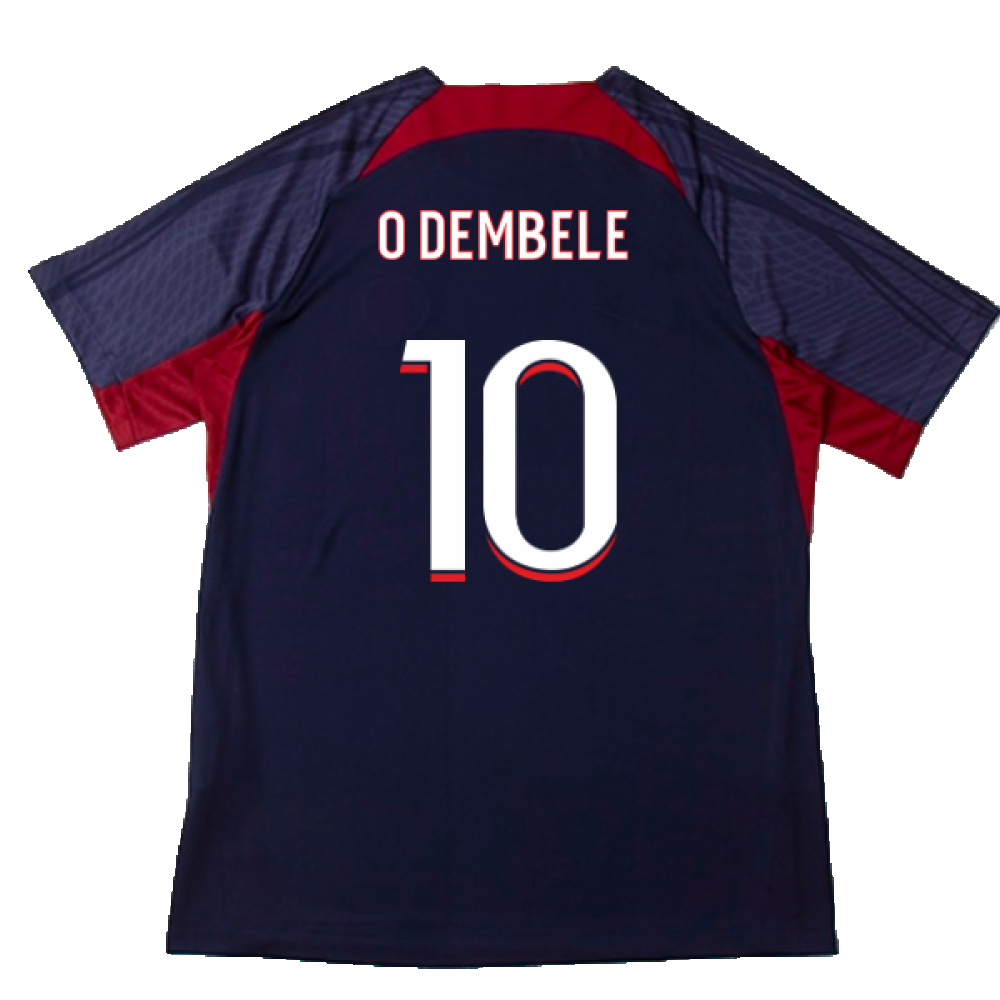 2023-2024 PSG Dri-Fit Strike Training Shirt (Navy) (O Dembele 10)