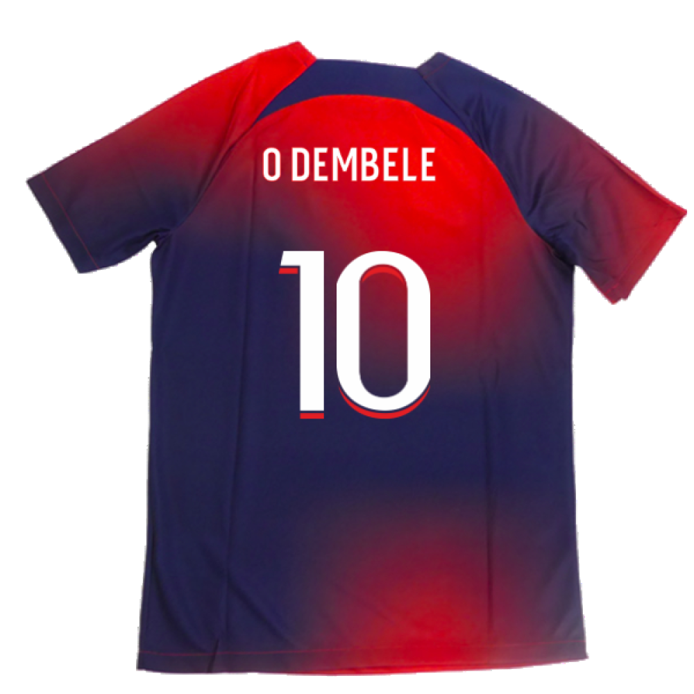 2023-2024 PSG Academy Pro Dri-FIT Pre-Match Shirt (Red) (O Dembele 10)