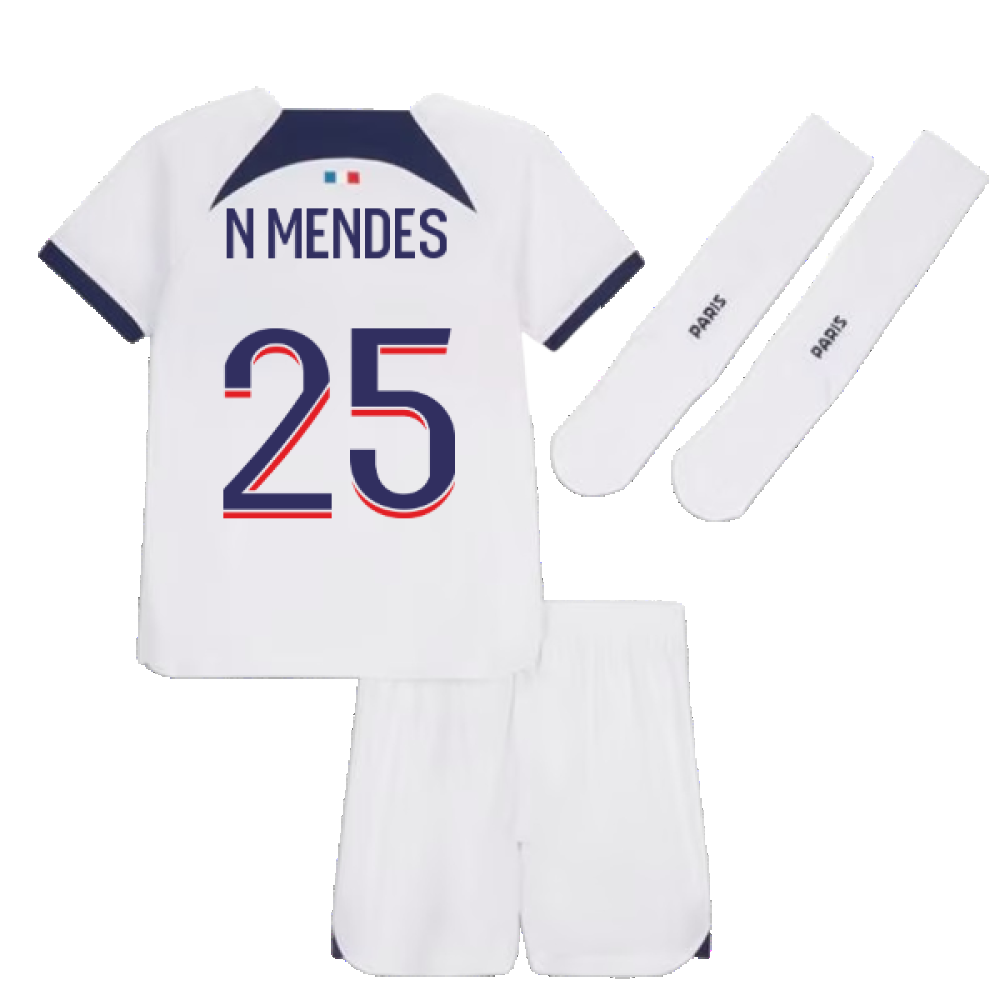 2023-2024 PSG Away Little Boys Mini Kit (N Mendes 25)