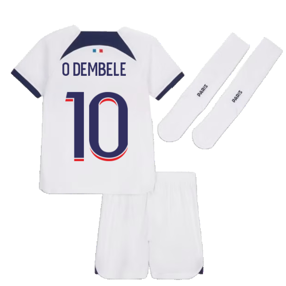 2023-2024 PSG Away Little Boys Mini Kit (O Dembele 10)