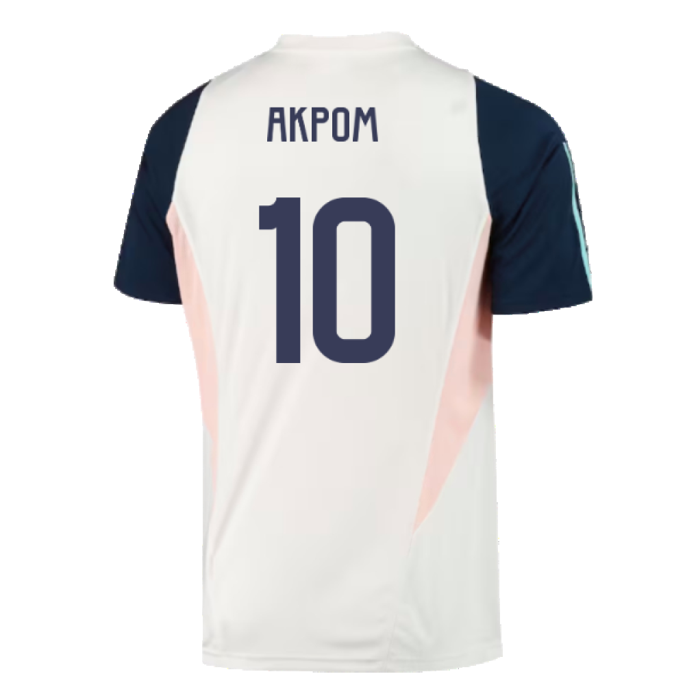 2023-2024 Ajax Training Jersey (White) (Akpom 10)