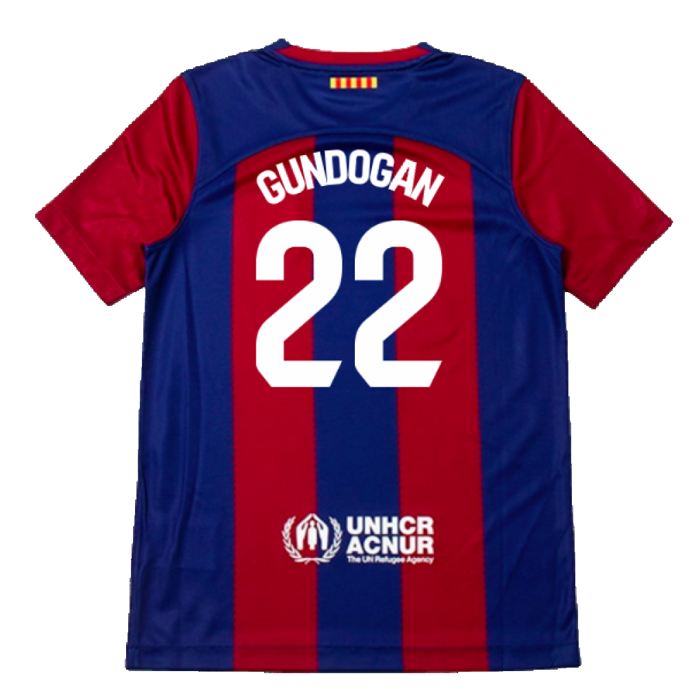 2023-2024 Barcelona Home Shirt (Kids) (Gundogan 22)