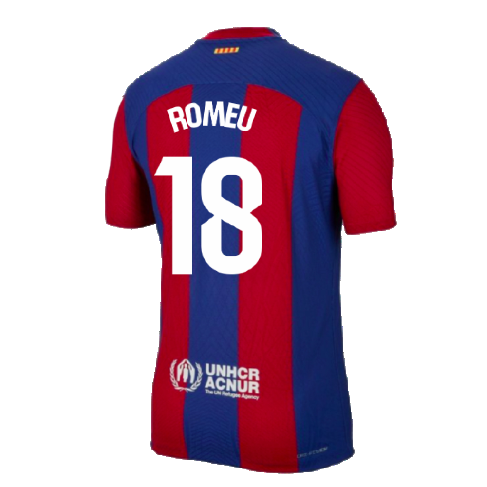 2023-2024 Barcelona Authentic Home Shirt (Romeu 18)