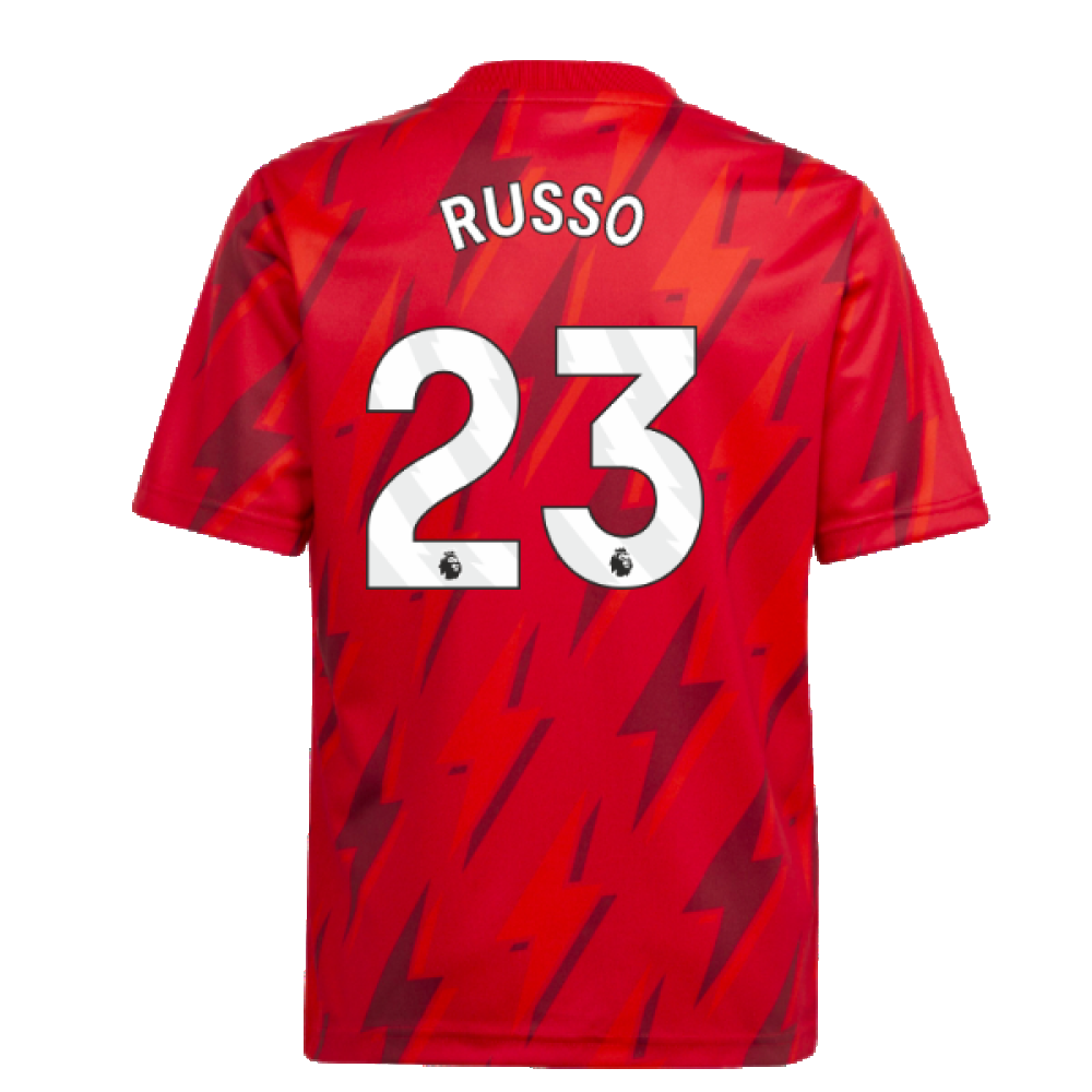 2023-2024 Arsenal Pre-Match Shirt (Red) - Kids (Russo 23)