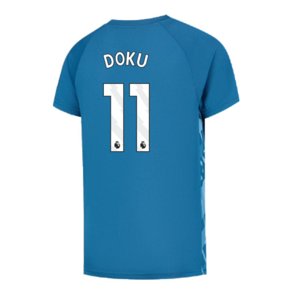 2023-2024 Man City Pre-Match Jersey (Lake Blue) (Doku 11)