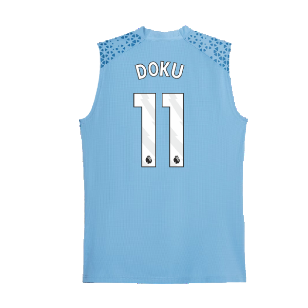 2023-2024 Man City Sleeveless Training Jersey (Light Blue) (Doku 11)