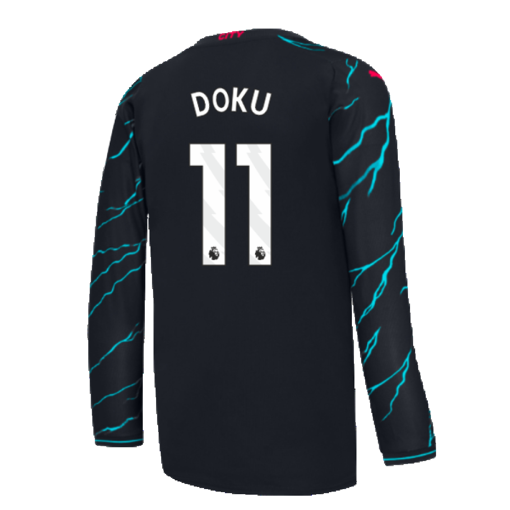 2023-2024 Man City Long Sleeve Third Shirt (Doku 11)