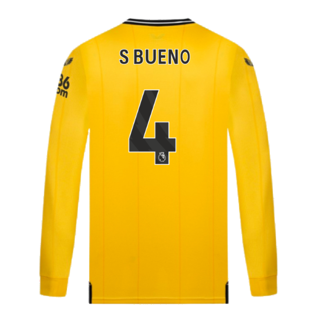 2023-2024 Wolves Long Sleeve Home Shirt (S Bueno 4)