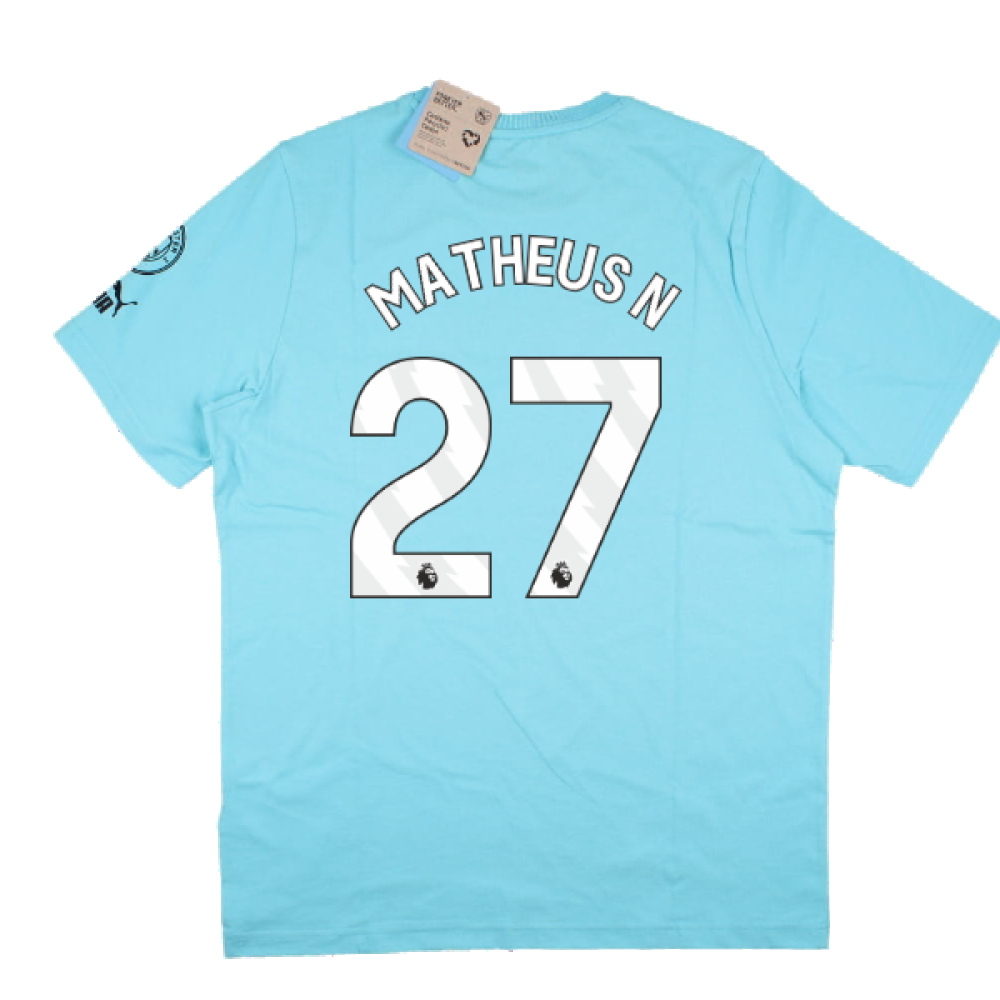 2023-2024 Man City FtblCore Graphic Tee (Hero Blue) (Matheus N 27)