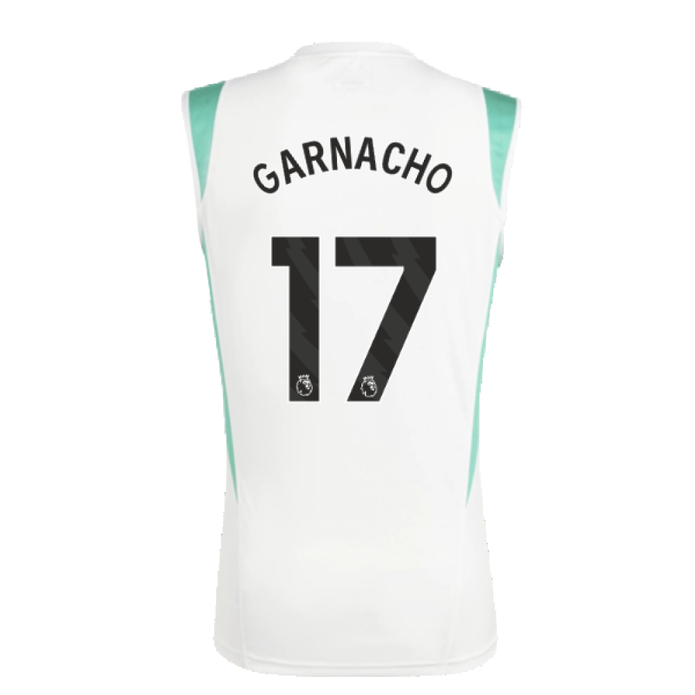 2023-2024 Man Utd Sleeveless Jersey (White) (Garnacho 17)