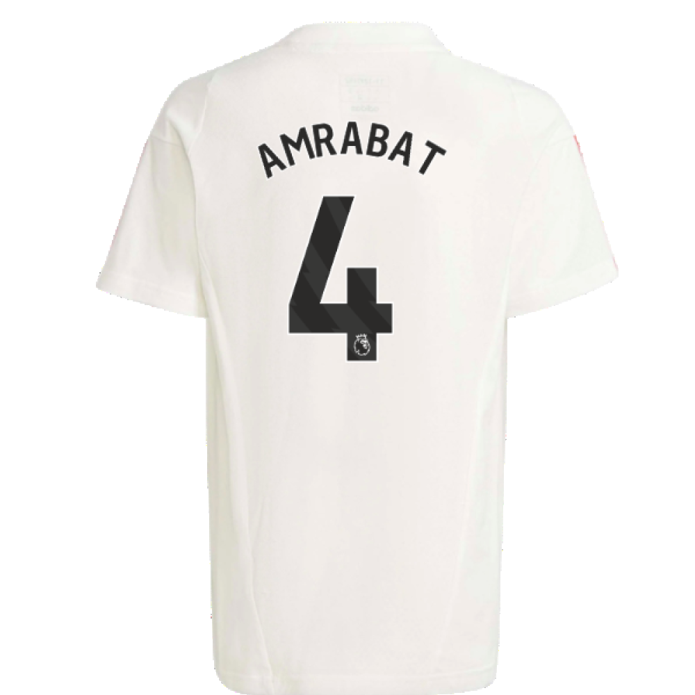 2023-2024 Man Utd Training Tee (White) - Kids (Amrabat 4)