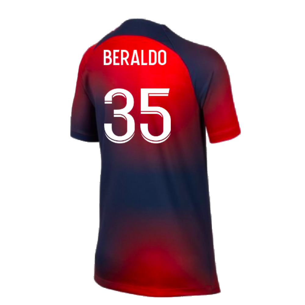 2023-2024 PSG Pre-Match Shirt (Midnight Navy) - Kids (Beraldo 35)