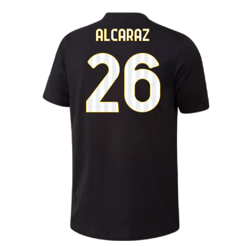 2023-2024 Juventus Graphic T-Shirt (Black) (Alcaraz 26)