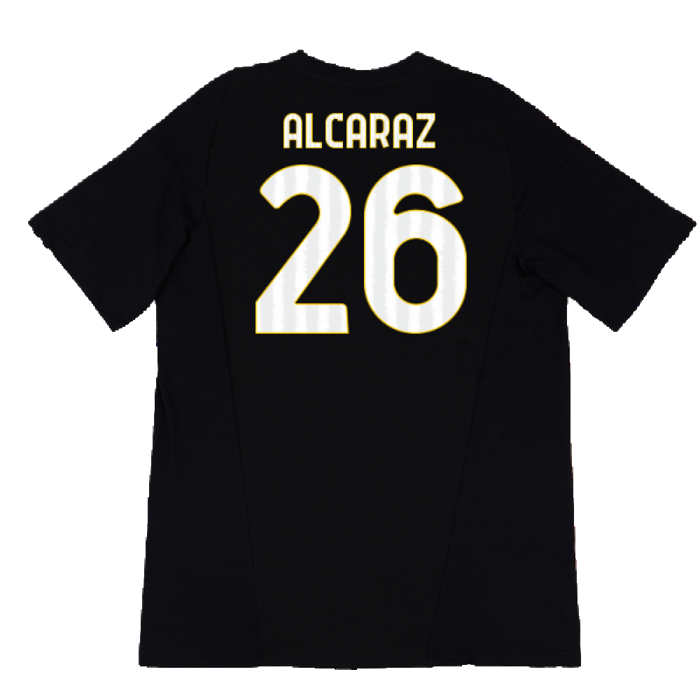 2023-2024 Juventus Cotton Tee (Black) (Alcaraz 26)