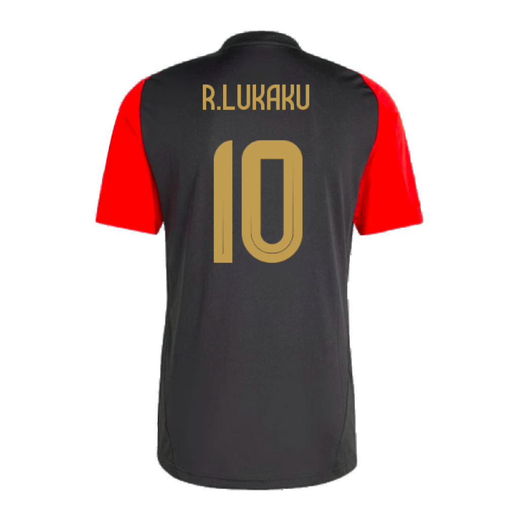 2024-2025 Belgium Training Jersey (Black) (R.Lukaku 10)