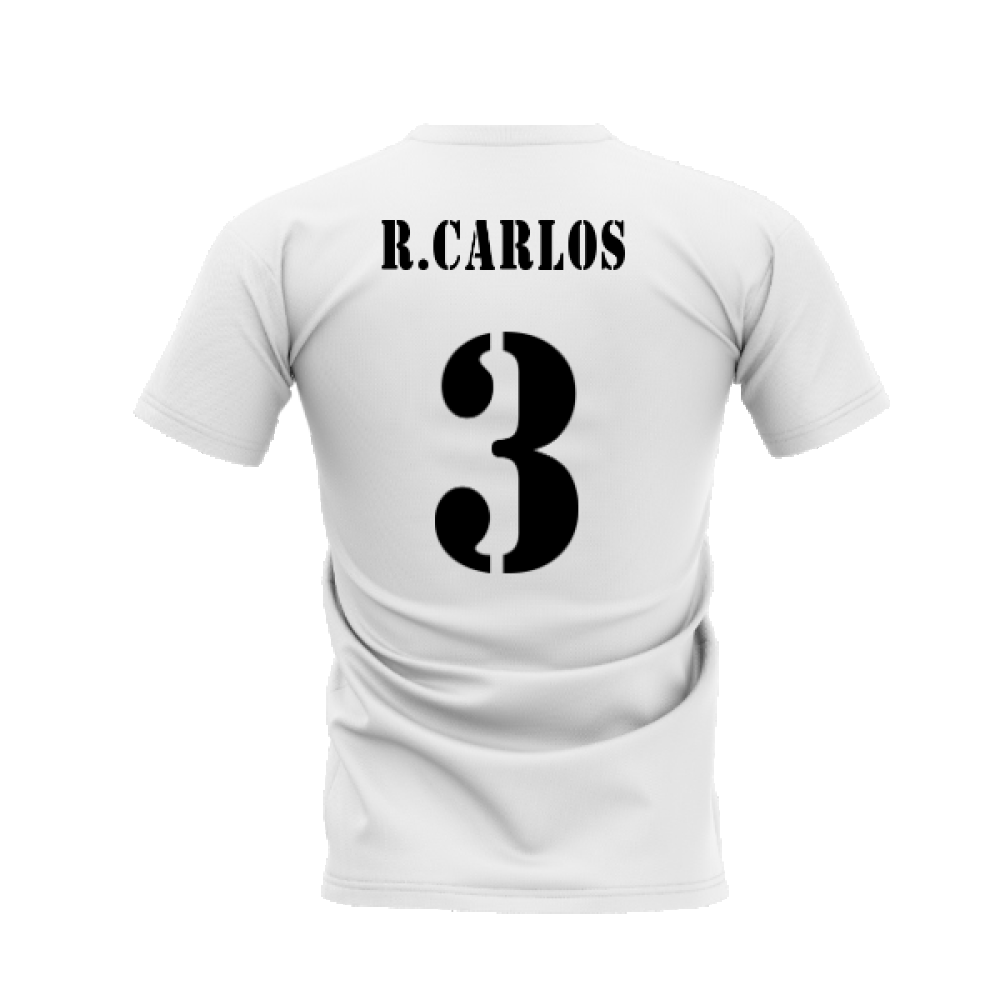 Real Madrid 2002-2003 Retro Shirt T-shirt - Text (White) (R.CARLOS 3)