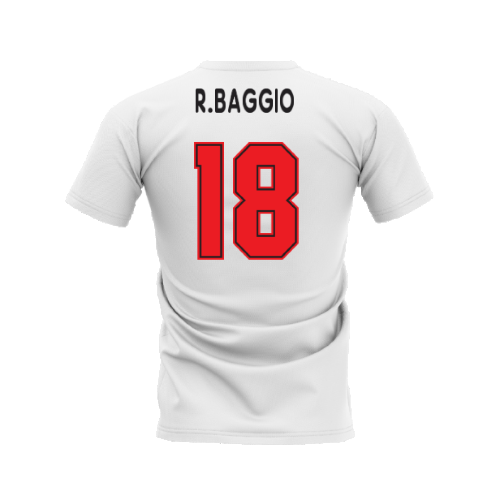 Milano 1995-1996 Retro Shirt T-shirt - Text (White) (R.Baggio 18)