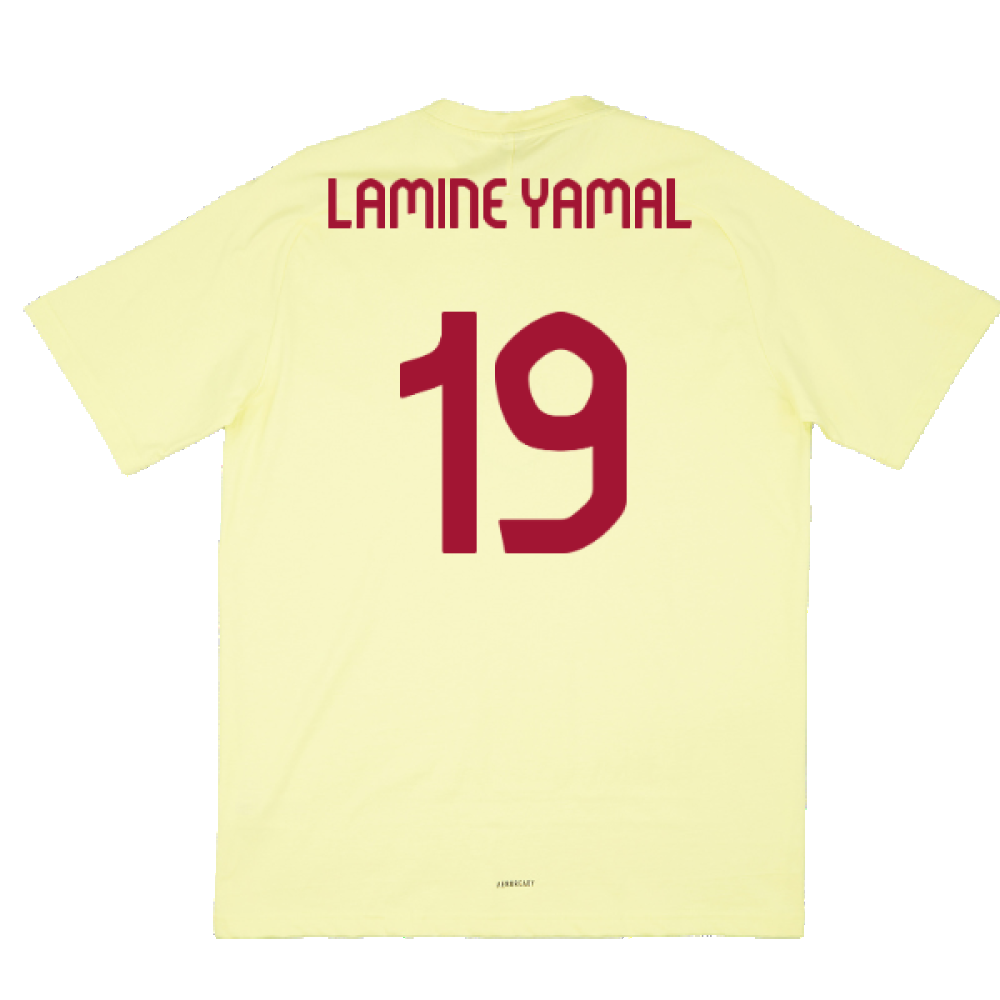 2024-2025 Spain Travel Tee (Yellow) (Lamine Yamal 19)