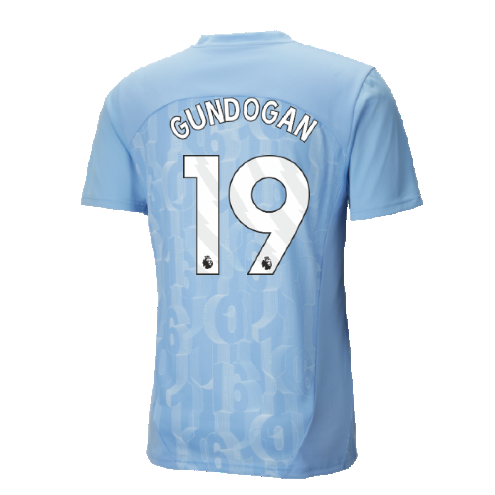 2024-2025 Man City Prematch SS Shirt (Light Blue) (Gundogan 19)