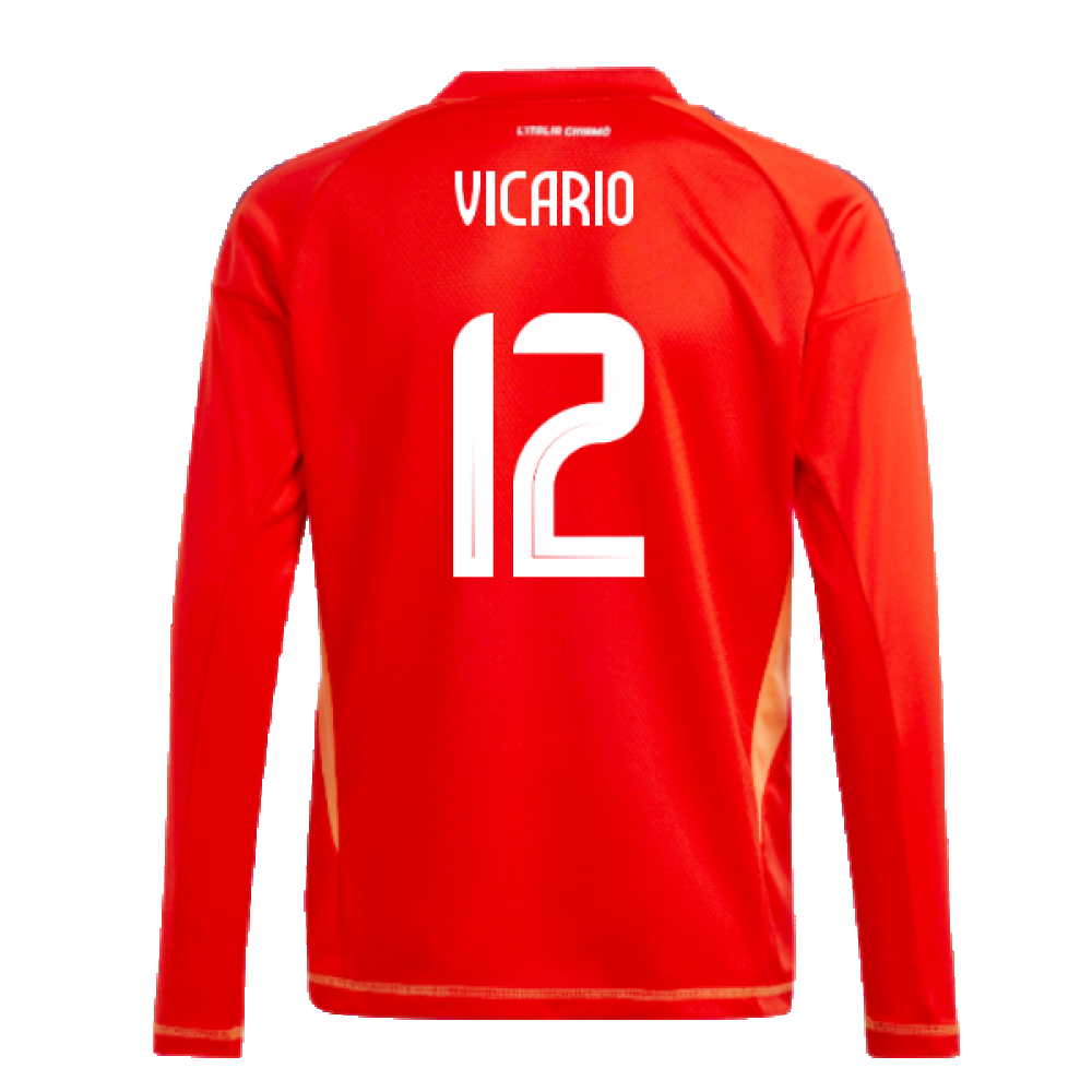 2024-2025 Italy Home Goalkeeper Shirt (Red) - Kids (Vicario 12)