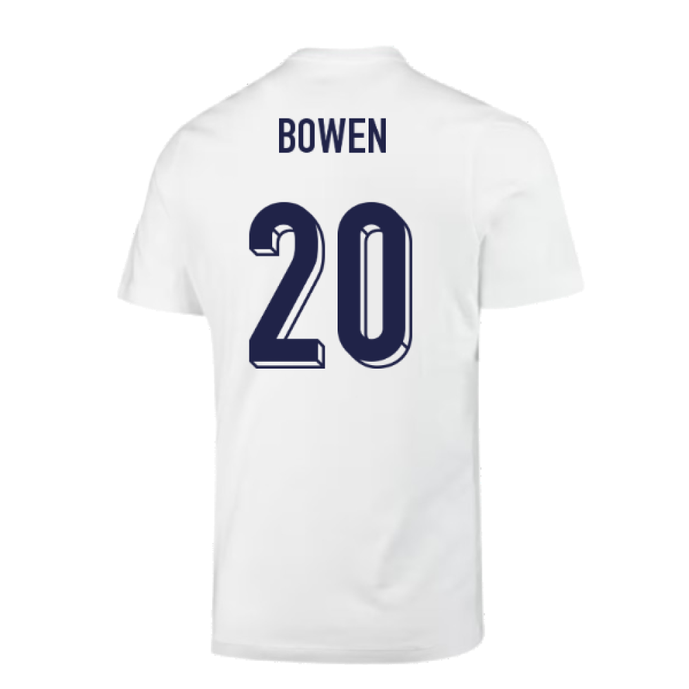 2024-2025 England Soccer T-Shirt (White) (Bowen 20)