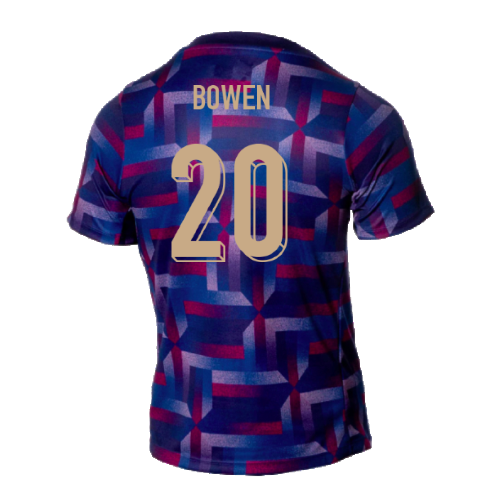 2024-2025 England Academy Pro Pre-Match Shirt (Purple Ink) (Bowen 20)