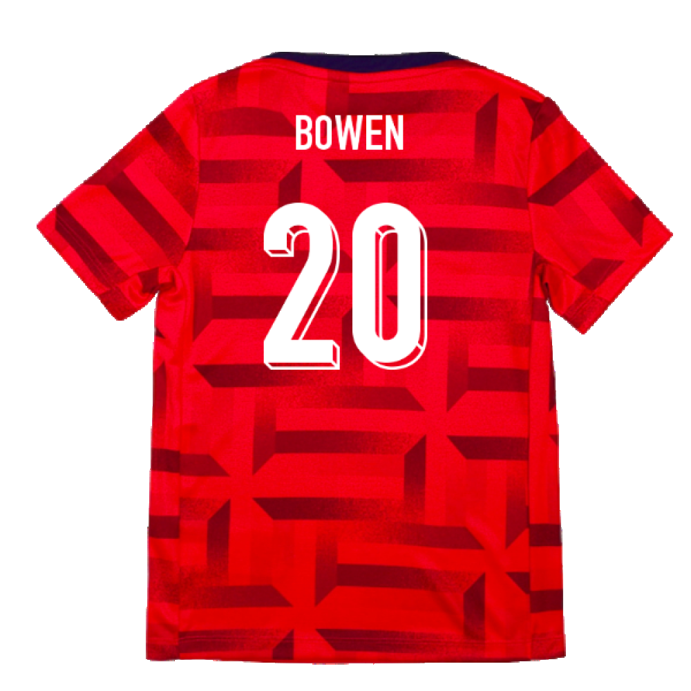 2024-2025 England Academy Pro Pre-Match Top (Siren Red) - Kids (Bowen 20)