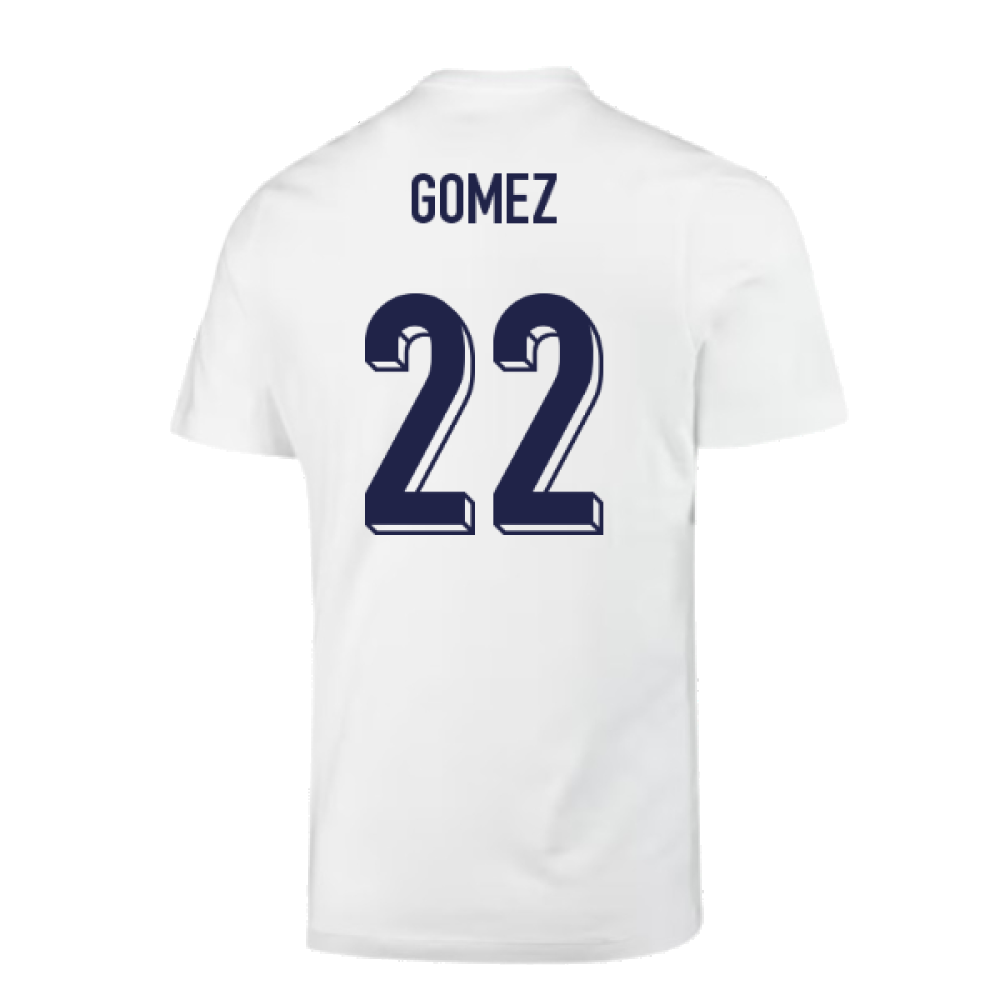 2024-2025 England Soccer T-Shirt (White) (Gomez 22)