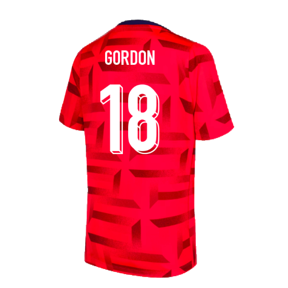 2024-2025 England Dri-FIT Pre-Match Shirt (Red) (Gordon 18)