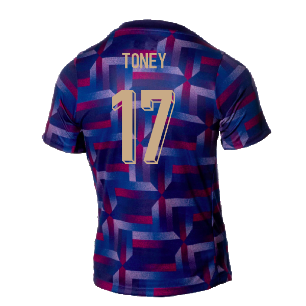 2024-2025 England Academy Pro Pre-Match Shirt (Purple Ink) (Toney 17)