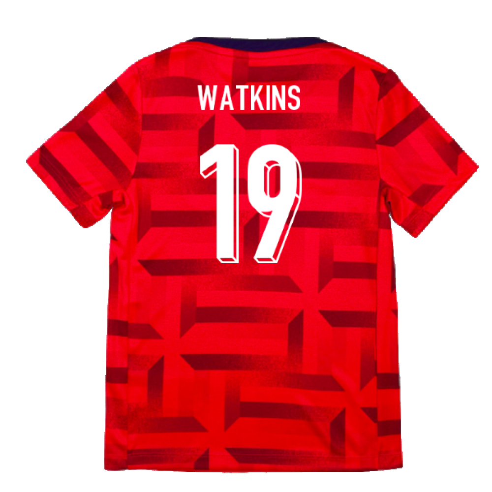 2024-2025 England Academy Pro Pre-Match Top (Siren Red) - Kids (Watkins 19)