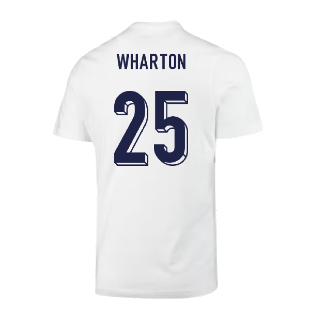 2024-2025 England Soccer T-Shirt (White) (Wharton 25)