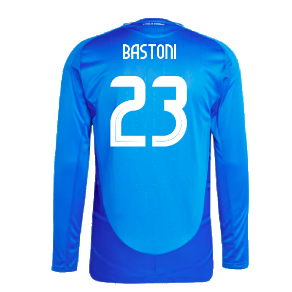 2024-2025 Italy Authentic Long Sleeve Home Shirt (BASTONI 23)