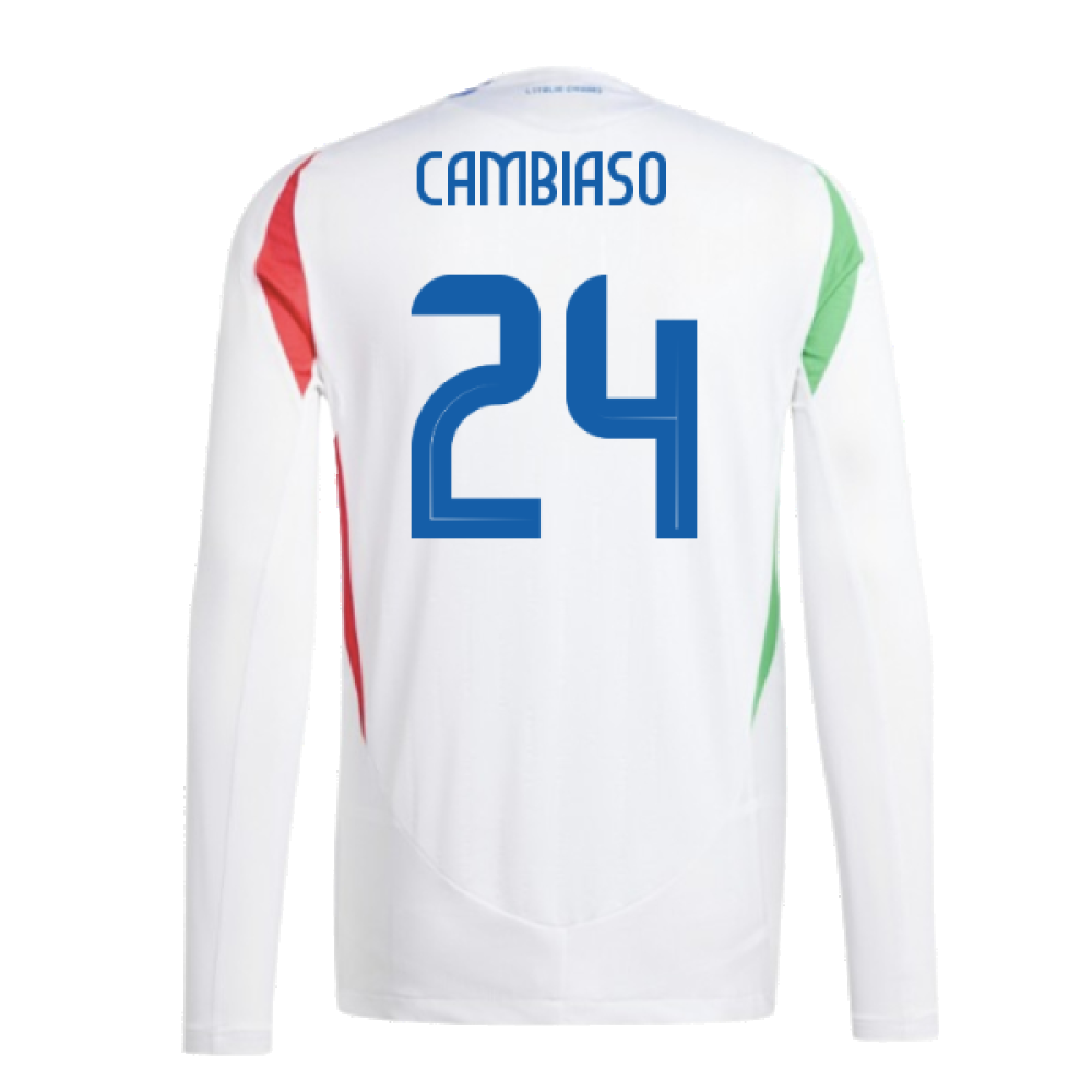 2024-2025 Italy Authentic Long Sleeve Away Shirt (CAMBIASO 24)
