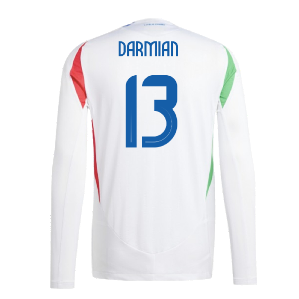 2024-2025 Italy Authentic Long Sleeve Away Shirt (DARMIAN 13)