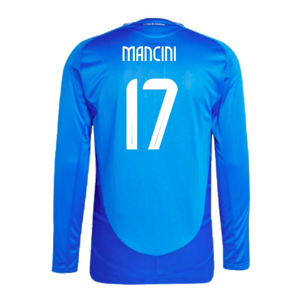 2024-2025 Italy Authentic Long Sleeve Home Shirt (MANCINI 17)