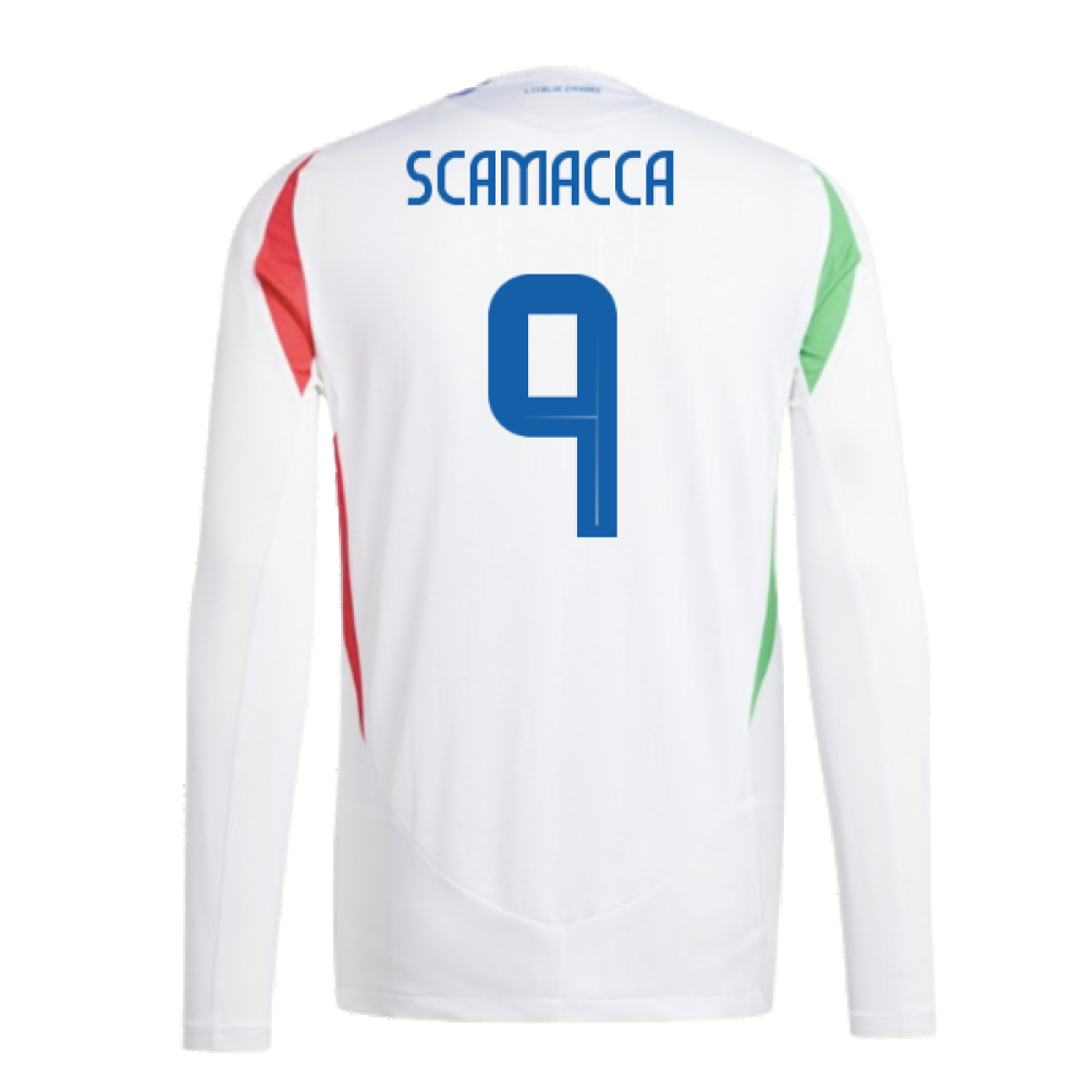 2024-2025 Italy Authentic Long Sleeve Away Shirt (SCAMACCA 9)