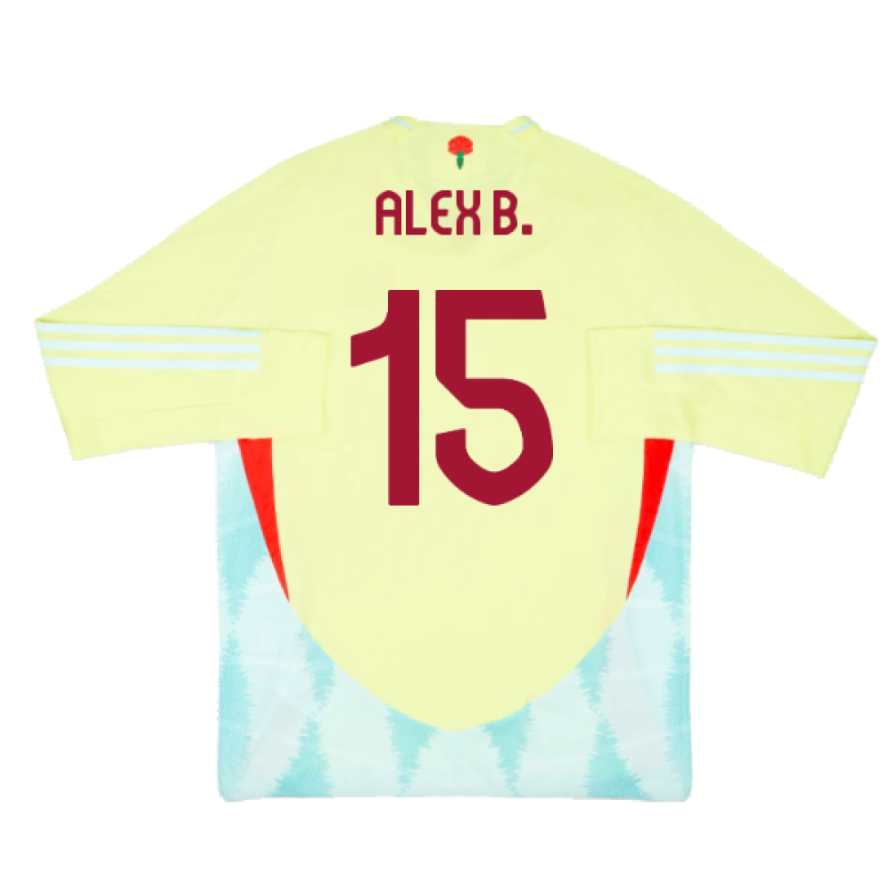 2024-2025 Spain Authentic Long Sleeve Away Shirt (Alex B. 15)