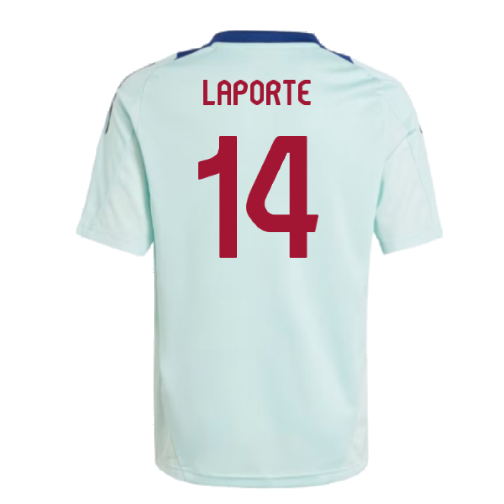 2024-2025 Spain Training Jersey (Turquoise) - Kids (Laporte 14)