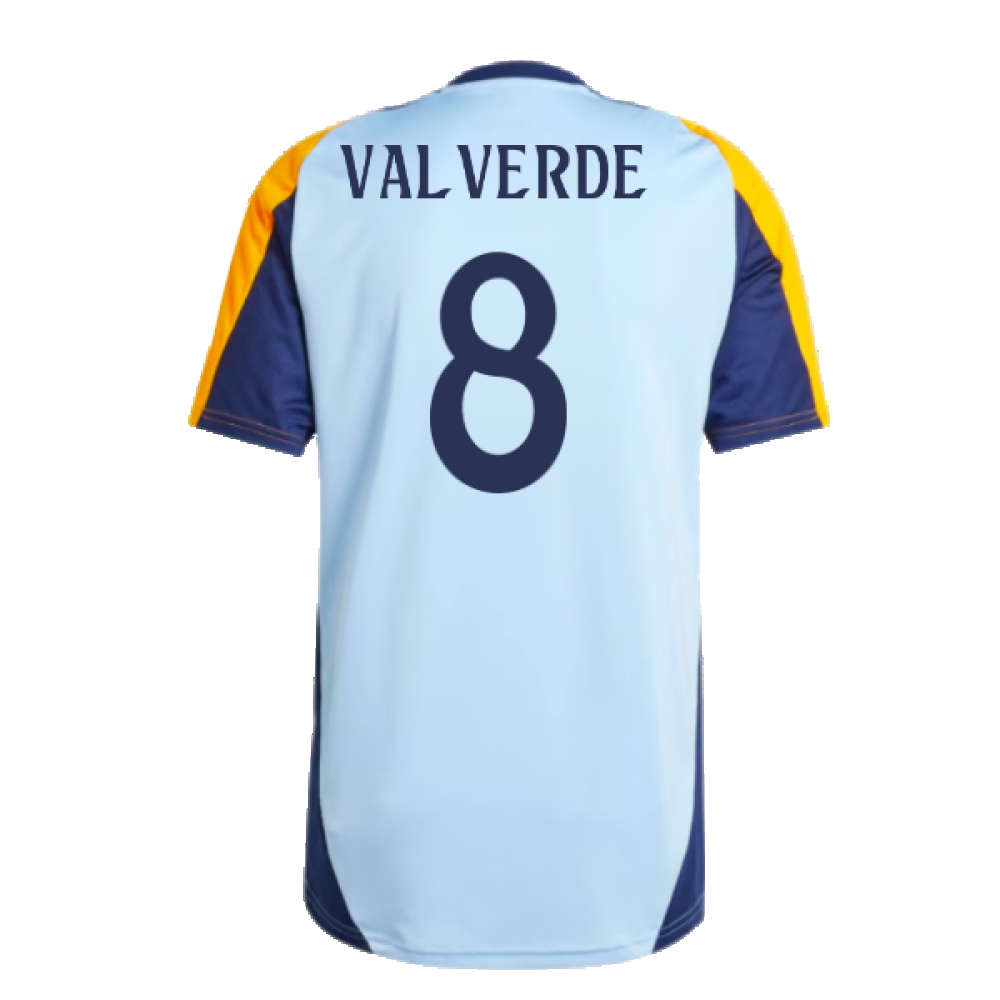 2024-2025 Real Madrid Training Shirt (Glow Blue) (Valverde 8)