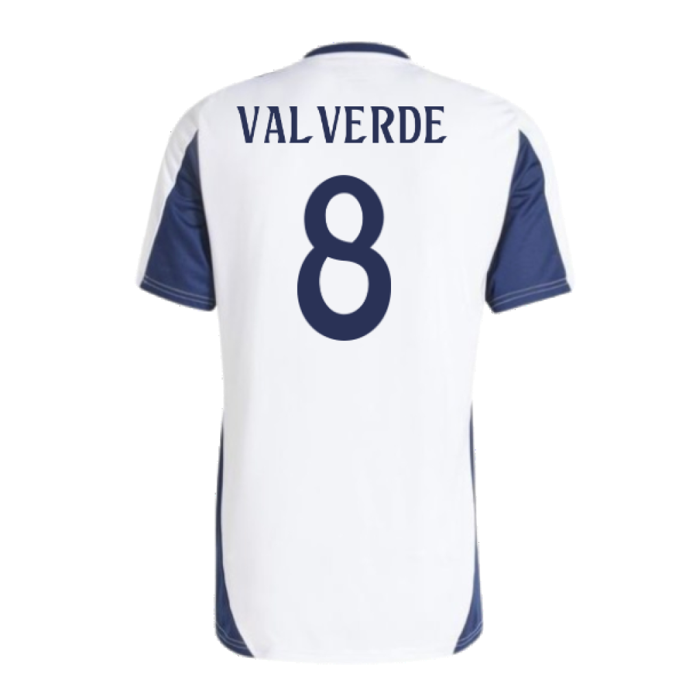 2024-2025 Real Madrid Training Tee (White) (Valverde 8)