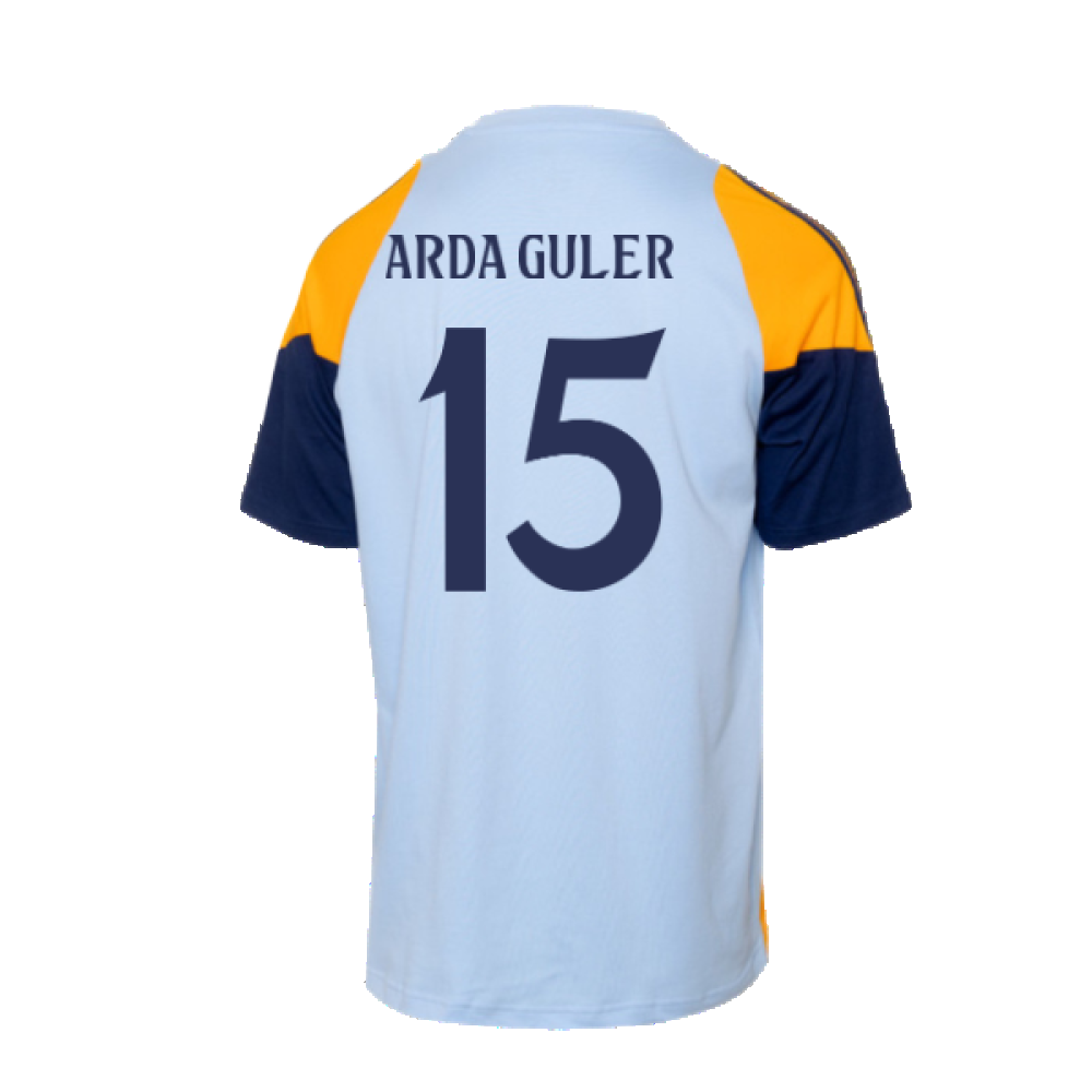 2024-2025 Real Madrid Training Tee (Glow Blue) - Kids (Arda Guler 15)