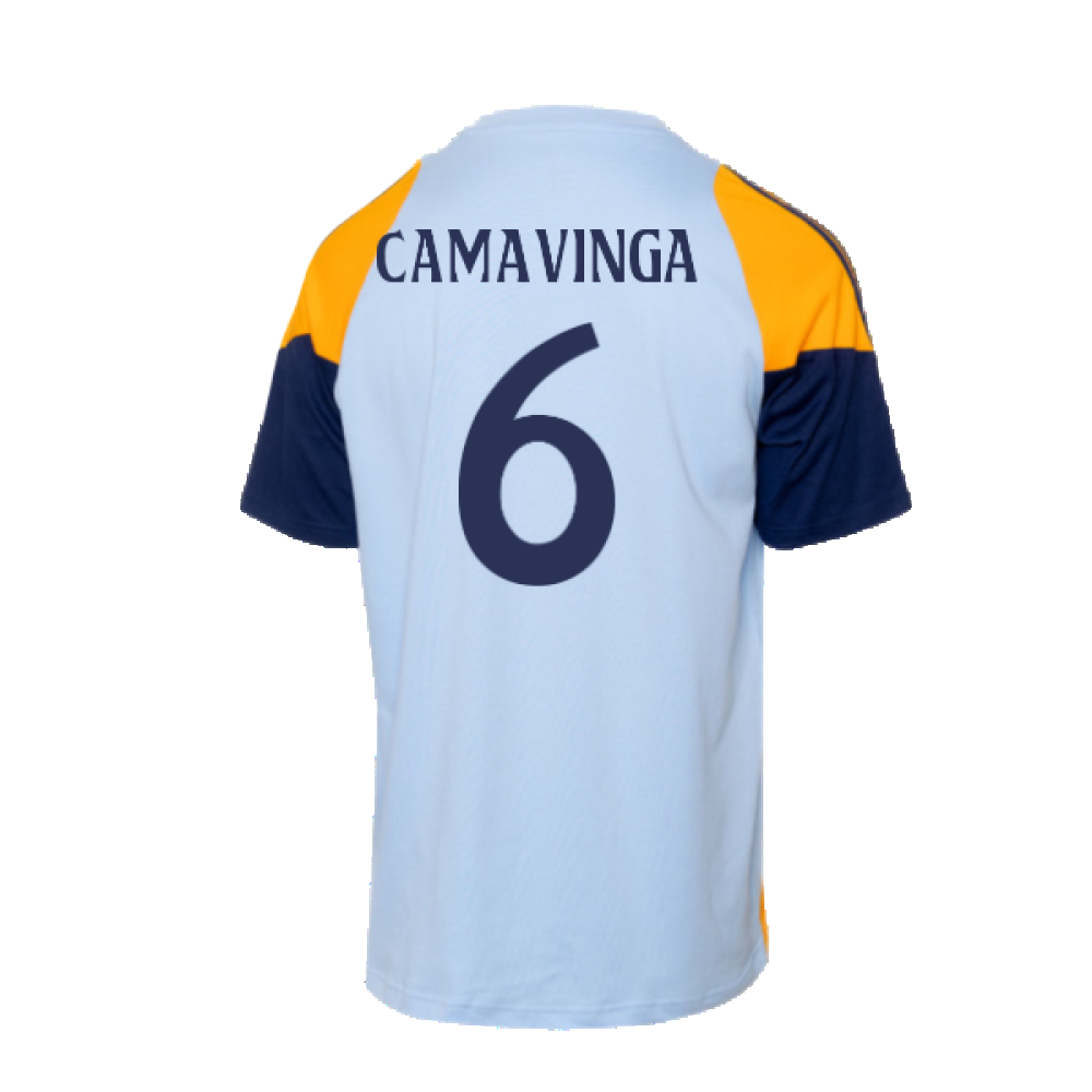 2024-2025 Real Madrid Training Tee (Glow Blue) - Kids (Camavinga 6)