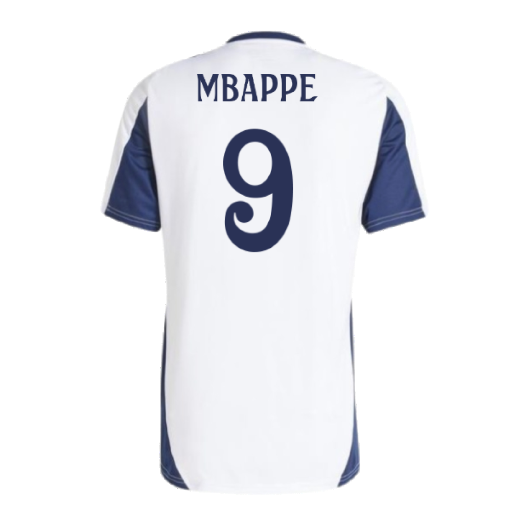 2024-2025 Real Madrid Training Tee (White) (Mbappe 9)