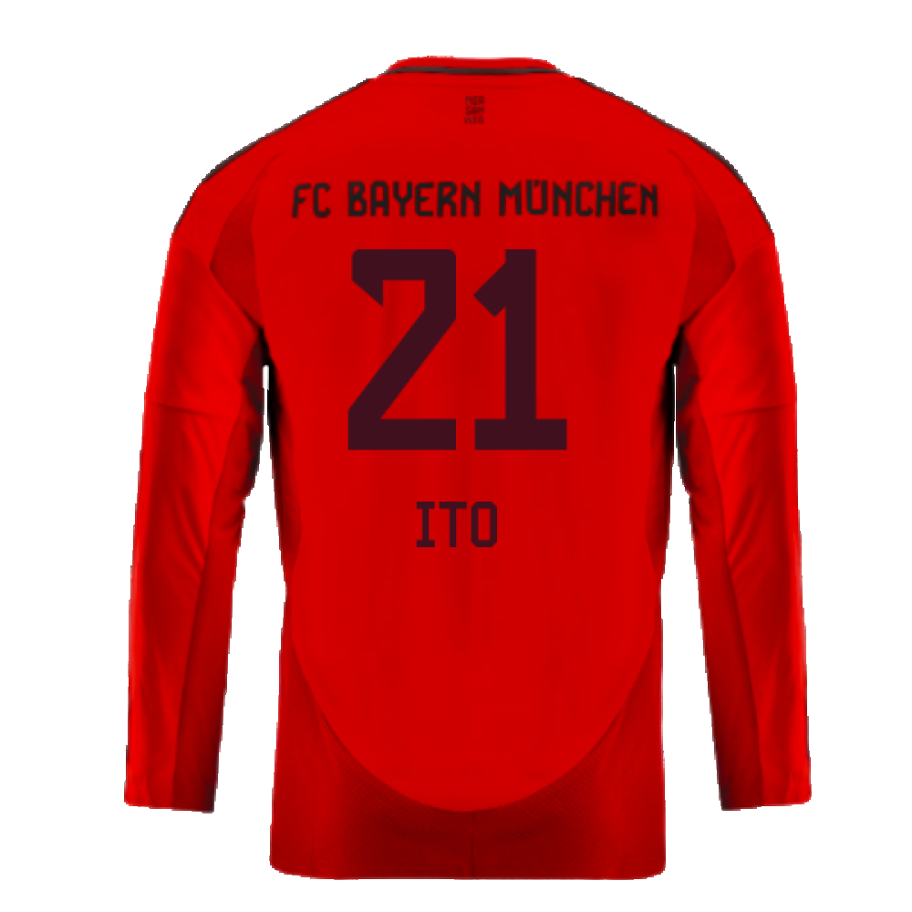 2024-2025 Bayern Munich Long Sleeve Home Shirt (Kids) (Ito 21)