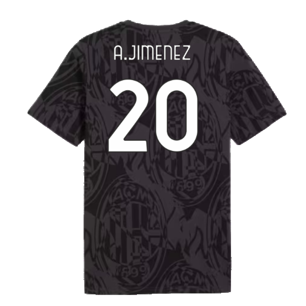 2024-2025 AC Milan ftblCulture Tee AOP (Black) (A.Jimenez 20)