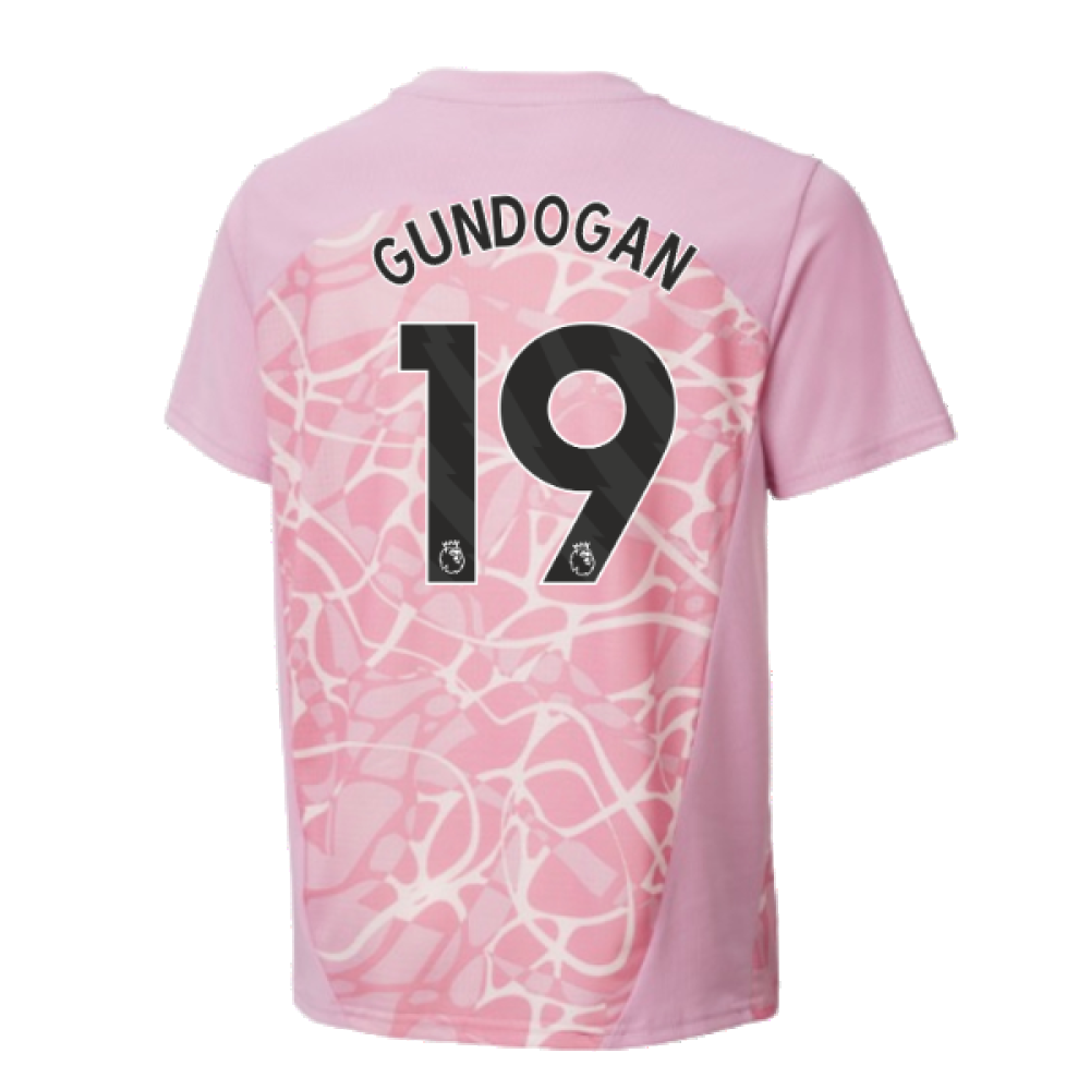 2024-2025 Man City Pre-Match Shirt (Pink Icing) - Kids (Gundogan 19)