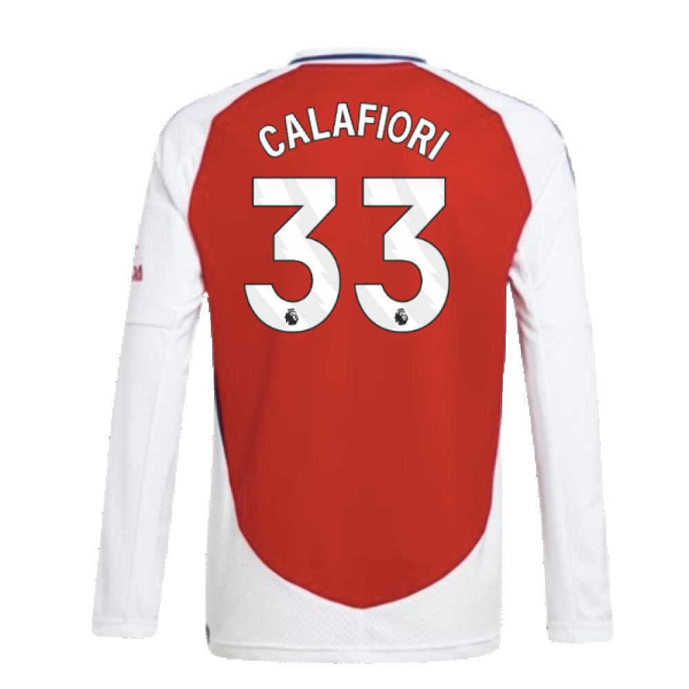 2024-2025 Arsenal Long Sleeve Home Shirt (Kids) (Calafiori 33)